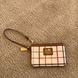 Coach Plaid Wristlet